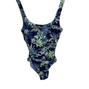 Tommy Bahama Green Floral Reversible One Piece L83940 Woman's Swimsuit Size 10